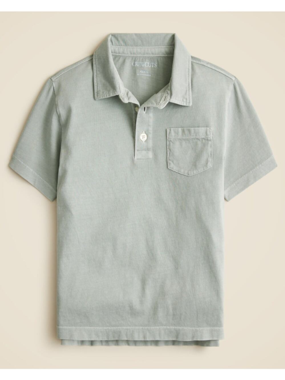Crewcuts J.Crew Short-Sleeve Garment-Dyed Polo Shirt Boys L Blue Jersey Cotton